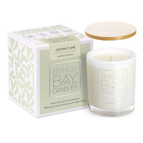 Coconut Lime Medium 30 Hour Pure Soy Candle Byron Bay Candles Coconut Lime Medium 30 Hour Pure Soy Candle Byron Bay Candles
