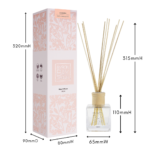 Awaken reed diffuser with measurements Reed Diffuser + Refills Bundle | 15% off applied at the check-out